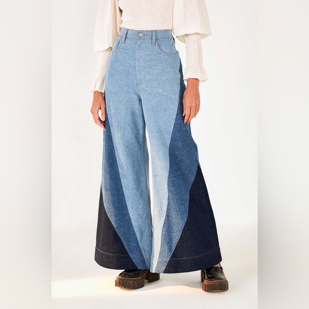 NWOT farm Rio patched denim pants